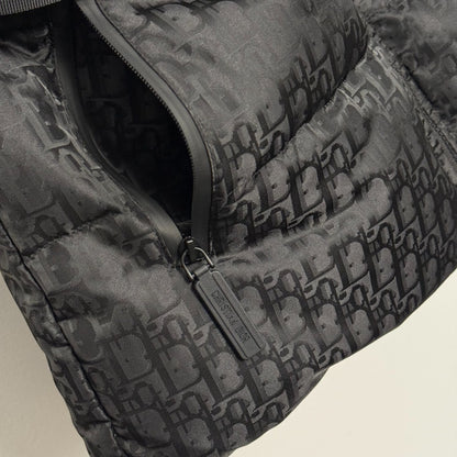 Luxe D Oblique Longline Puffer Jacket - Black