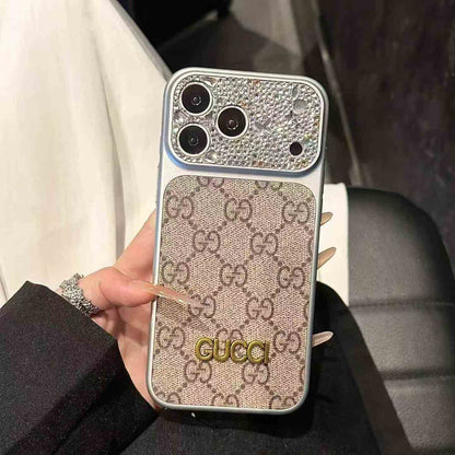 GG Canvas Rhinestone iPhone Case