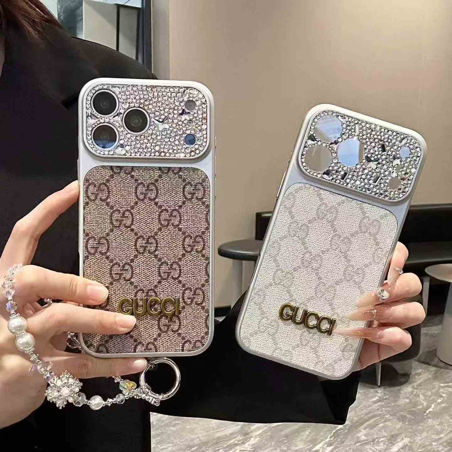 GG Canvas Rhinestone iPhone Case