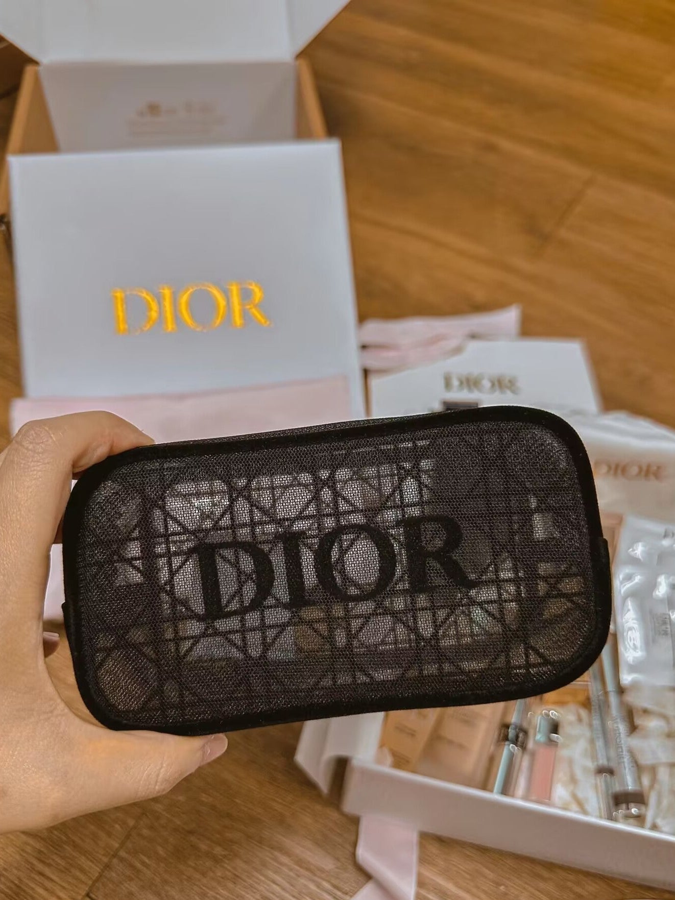 Christian Dior Beauty Mesh Cosmetic Bag