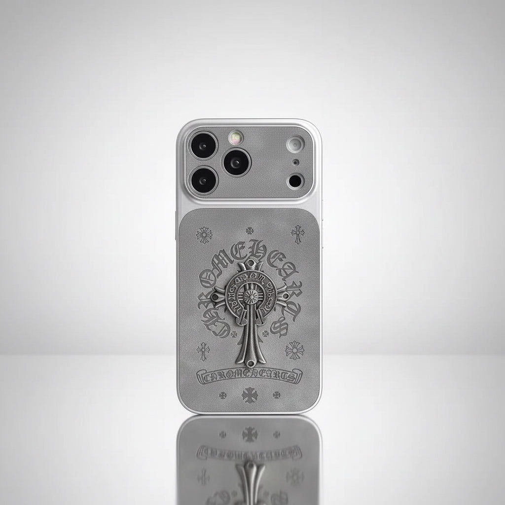 CR Heart Metal Cross Case – iPhone 14–18