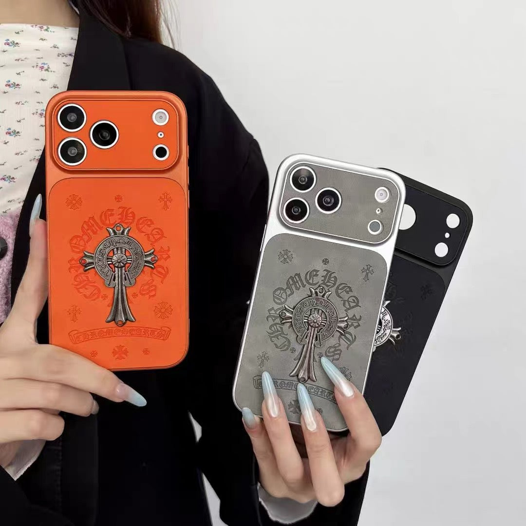 CR Heart Metal Cross Case – iPhone 14–18