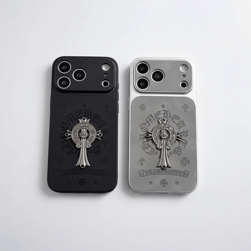 CR Heart Metal Cross Case – iPhone 14–18