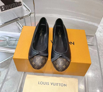 Darling Ballerina Monogram Flats - Black