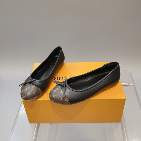 Darling Ballerina Monogram Flats - Black