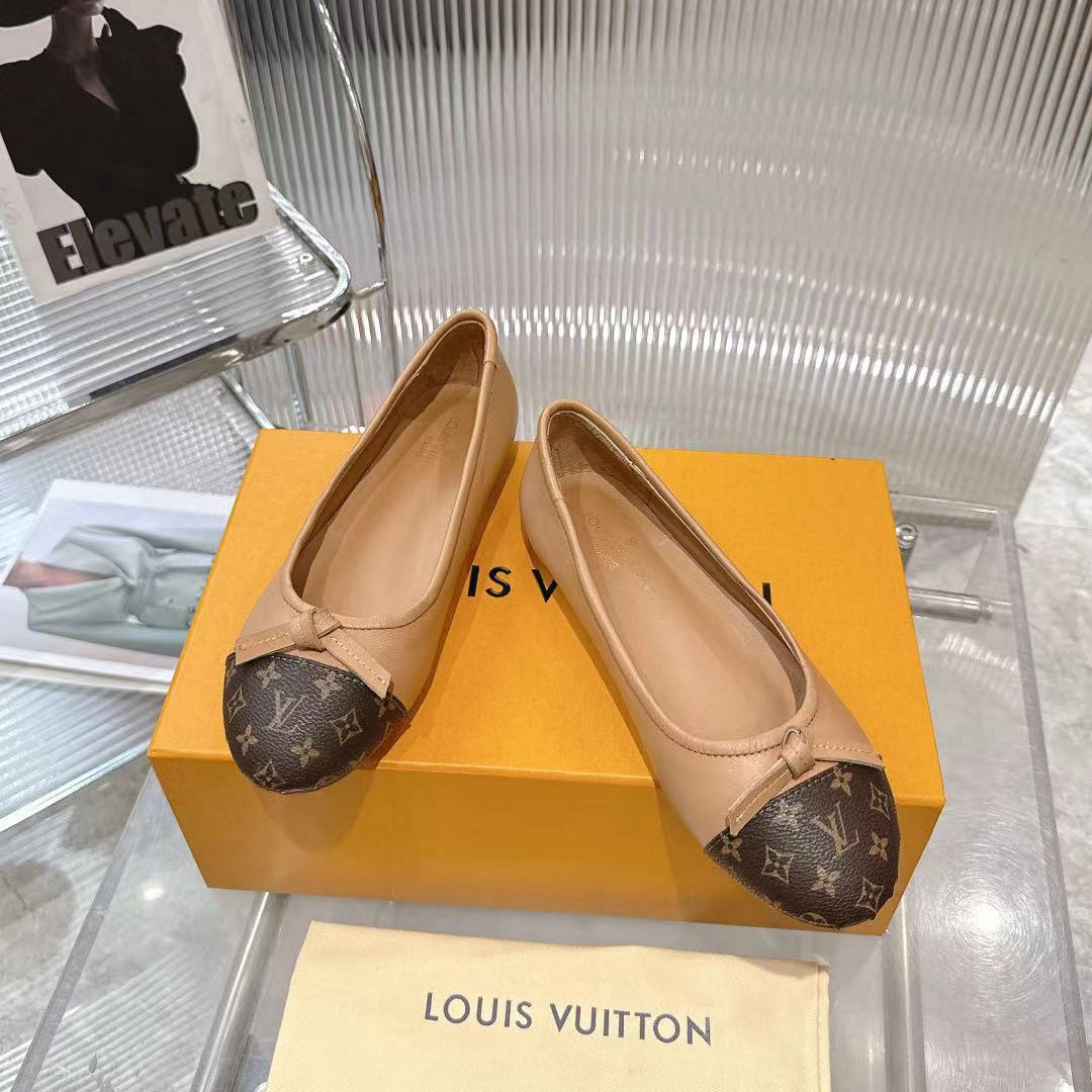 Darling Ballerina Monogram Flats - Apricot