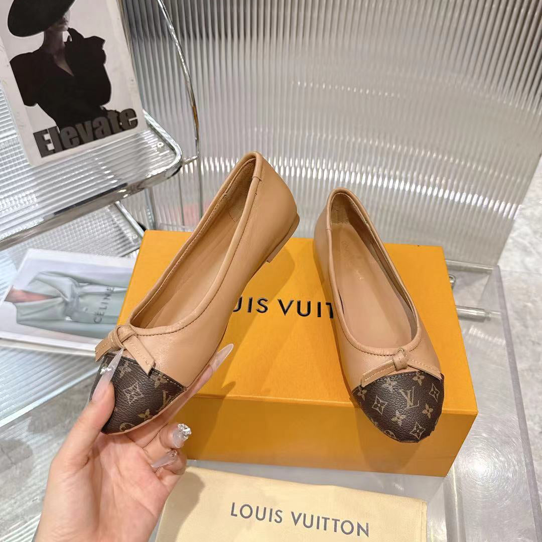 Darling Ballerina Monogram Flats - Apricot