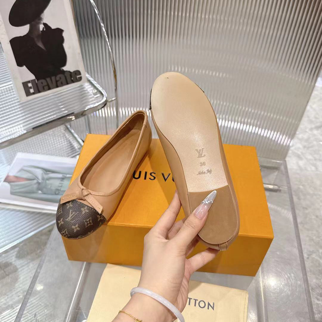 Darling Ballerina Monogram Flats - Apricot