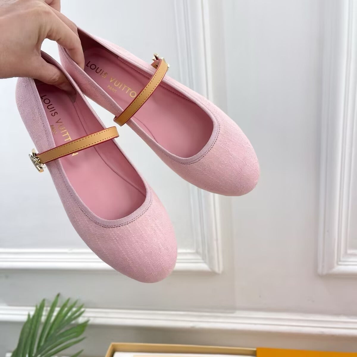Mary Jane Ballerina Flats - Denim
