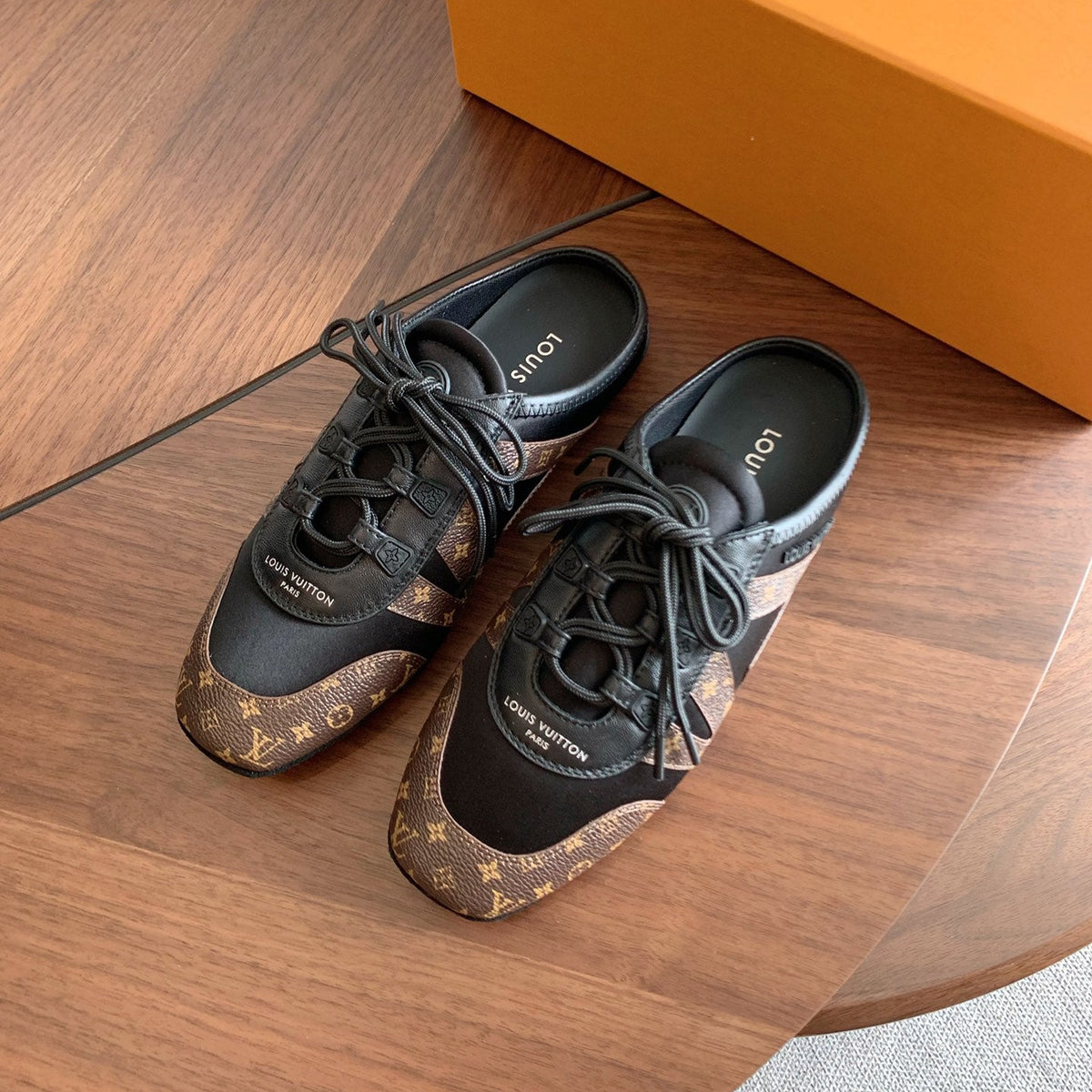 Sneaker Ballerina Open Back - Black/Brown
