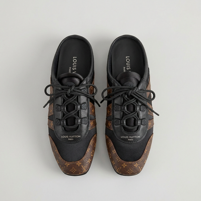 Sneaker Ballerina Open Back - Black/Brown