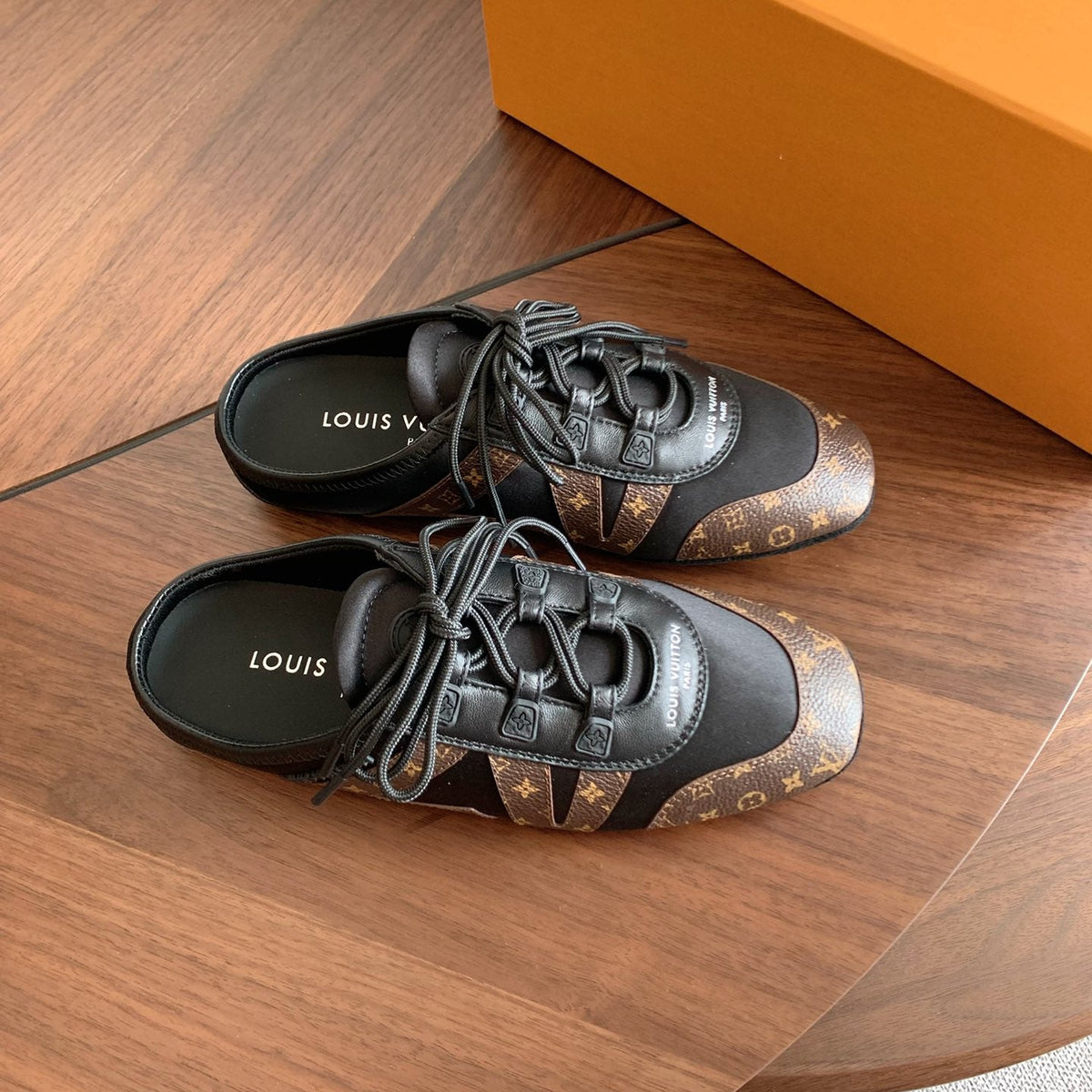 Sneaker Ballerina Open Back - Black/Brown