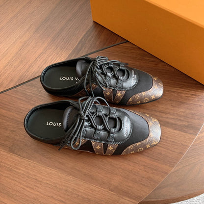 Sneaker Ballerina Open Back - Black/Brown