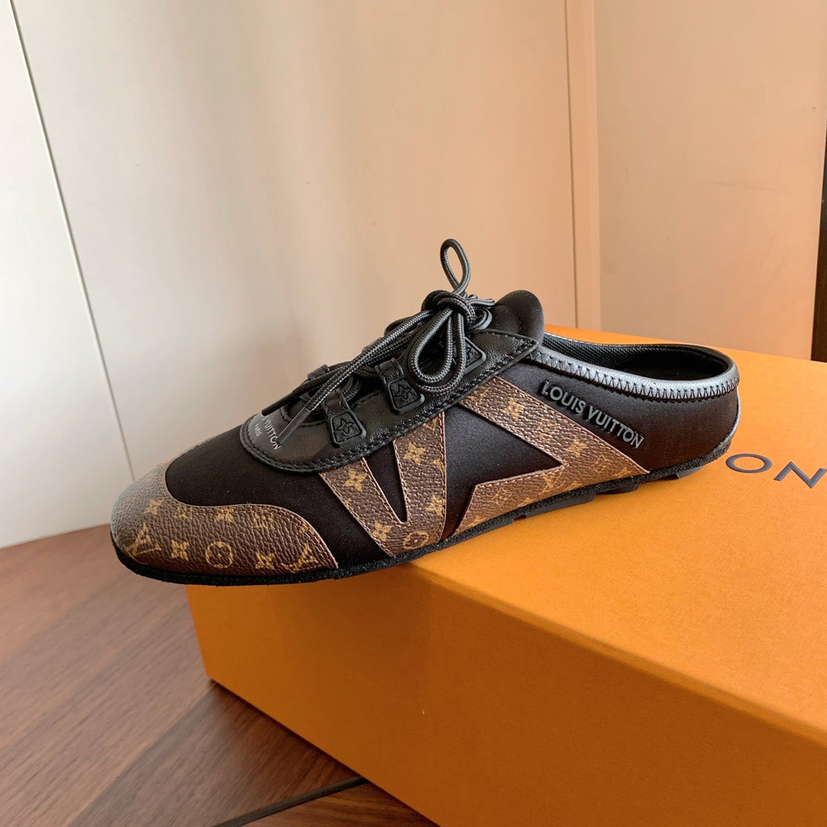 Sneaker Ballerina Open Back - Black/Brown