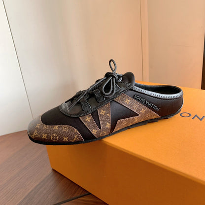 Sneaker Ballerina Open Back - Black/Brown