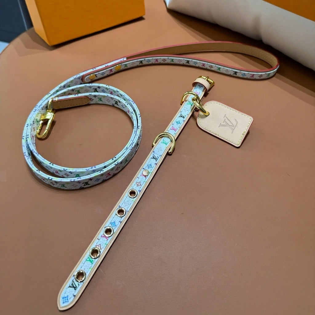Luxury Pet Collar Leash Set - Multicolored