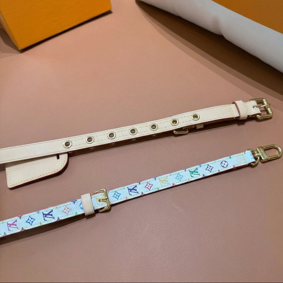 Luxury Pet Collar Leash Set - Multicolored