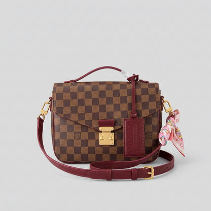 Check Burgundy Trim Bag
