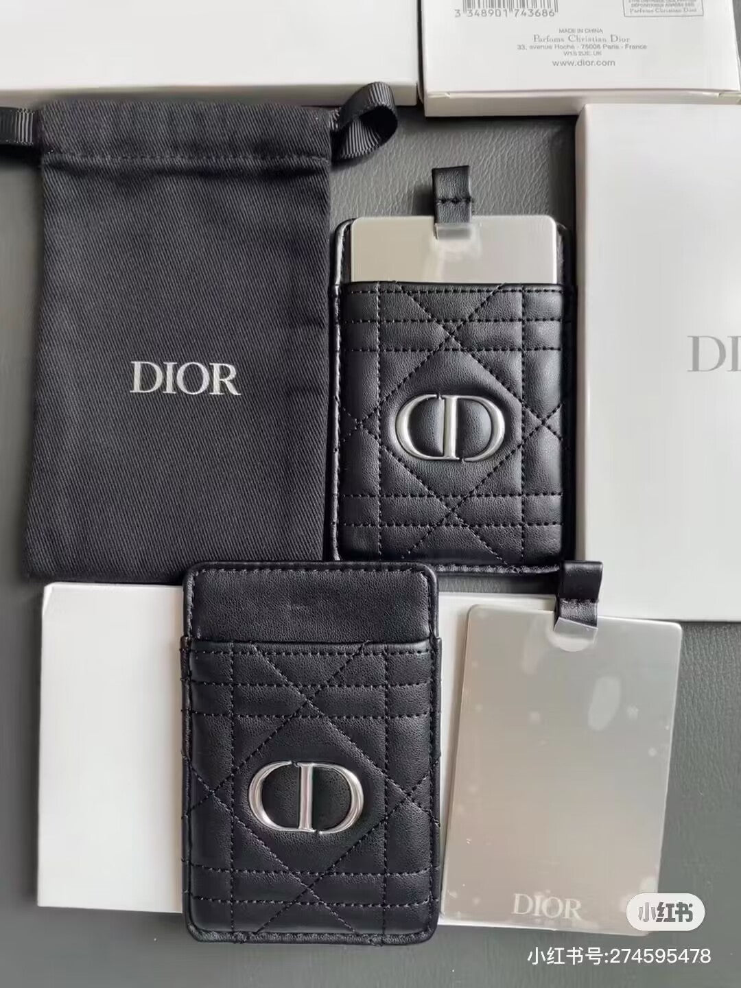 Dior Black Mirror Card Holder