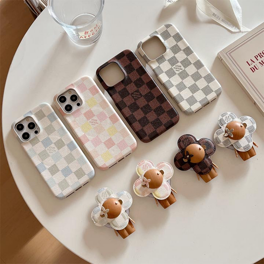 Checker Sunflower iPhone Case with Popper