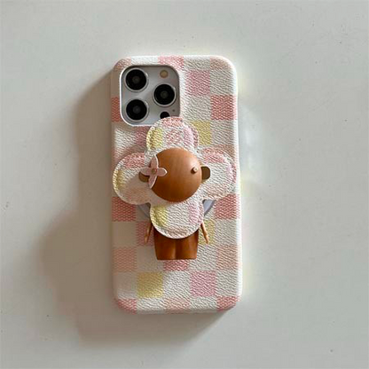 Checker Sunflower iPhone Case with Popper