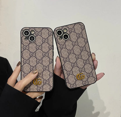 Luxe Monogram Canvas Case – iPhone 12–17