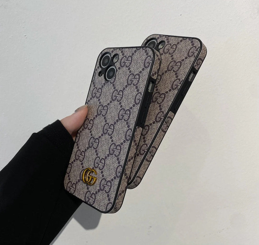 Luxe Monogram Canvas Case – iPhone 12–17