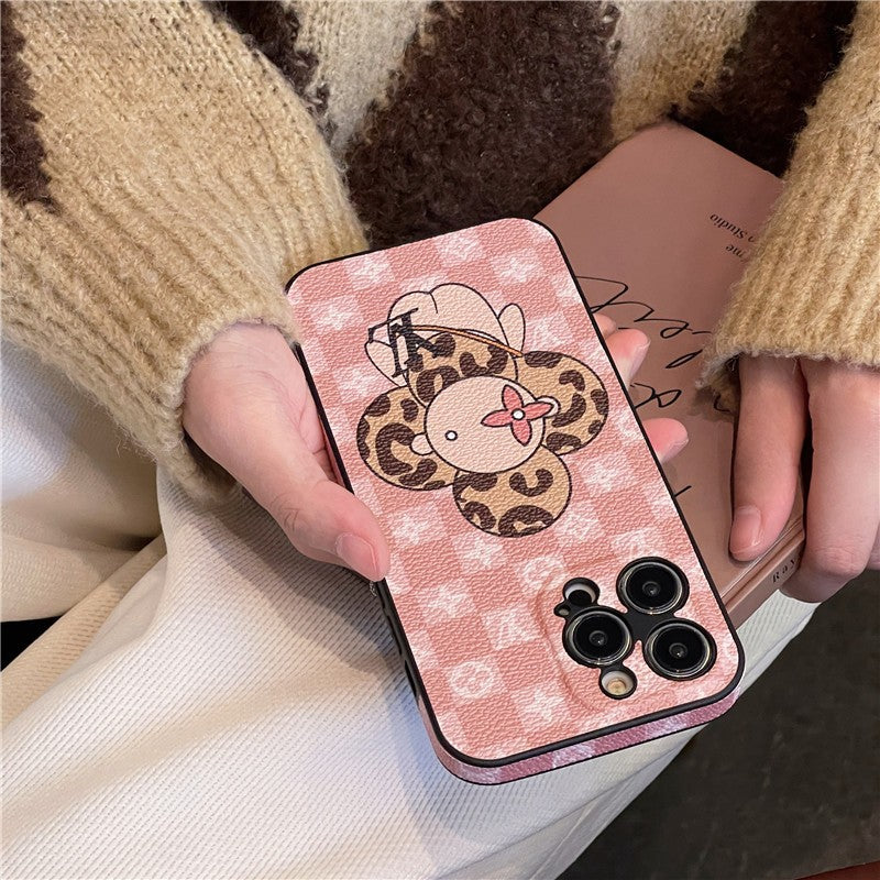 Sunflower Leopard detail iPhone Case Pink or Brown
