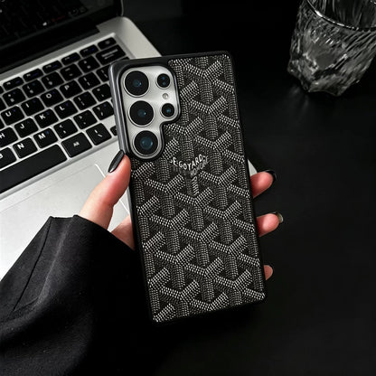 Luxury Canvas Magnetic Samsung Case - Black