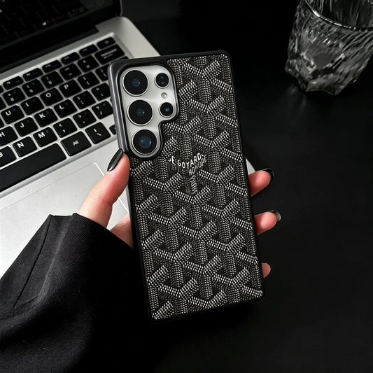 Luxury Canvas Magnetic Samsung Case - Black