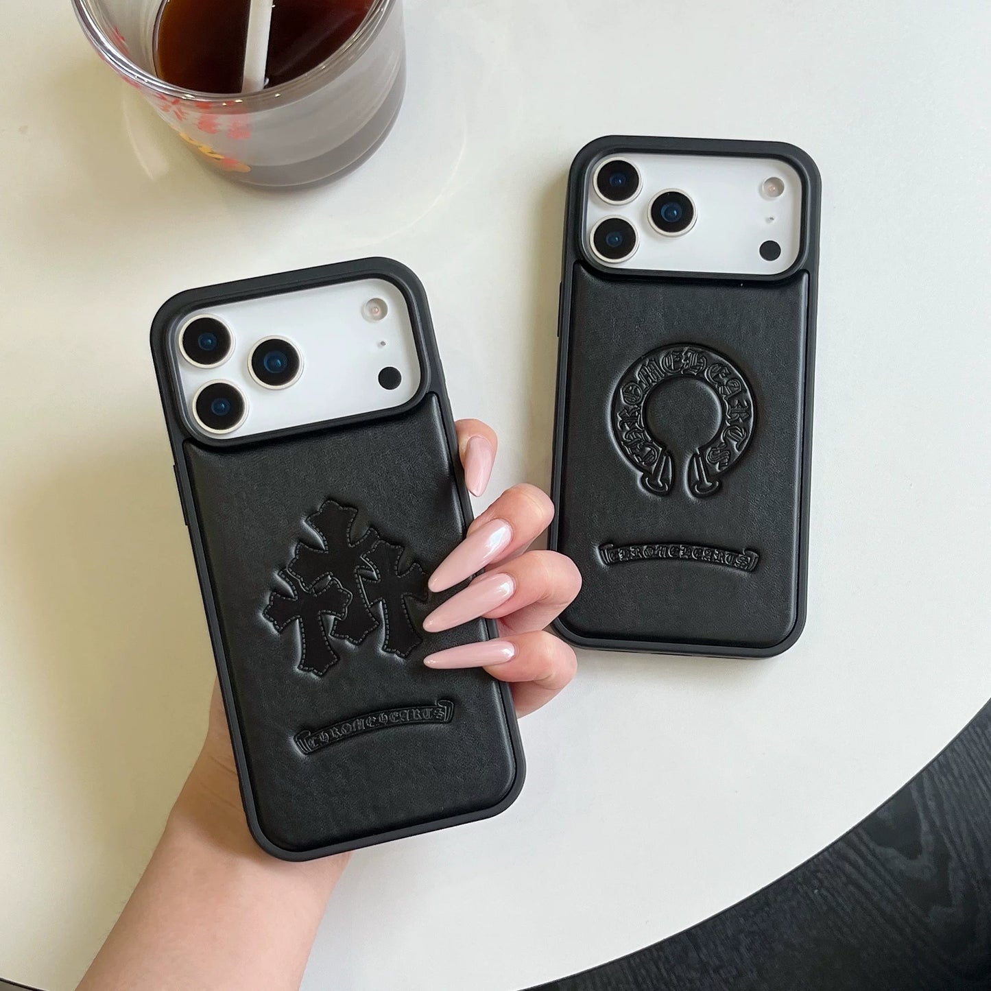 Premium Faux Chrome Leather iPhone Case