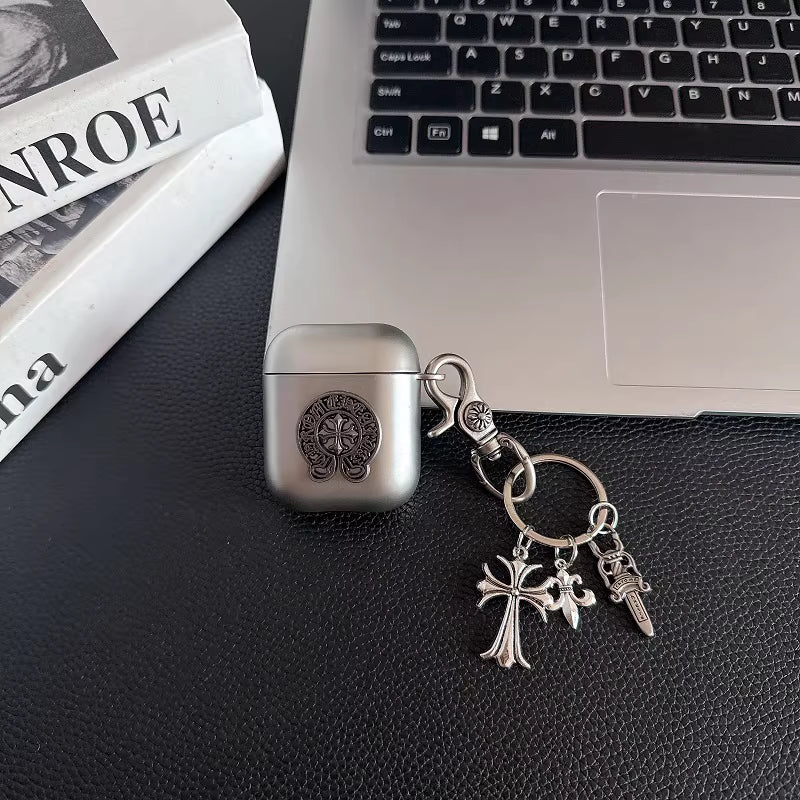 Metallic Chrome Cross Charm AirPod Case