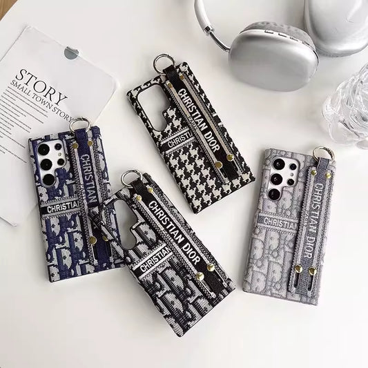 Chic Pattern Canvas Samsung Case with Strap