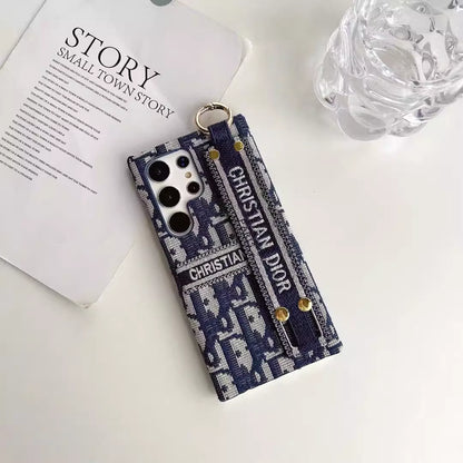 Chic Pattern Canvas Samsung Case with Strap