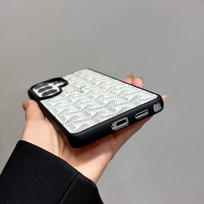 Luxury Canvas Magnetic  Samsung Case - White