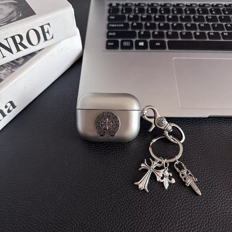 Metallic Chrome Cross Charm AirPod Case