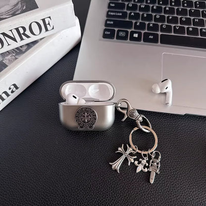 Metallic Chrome Cross Charm AirPod Case