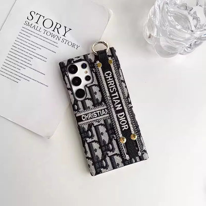 Chic Pattern Canvas Samsung Case with Strap