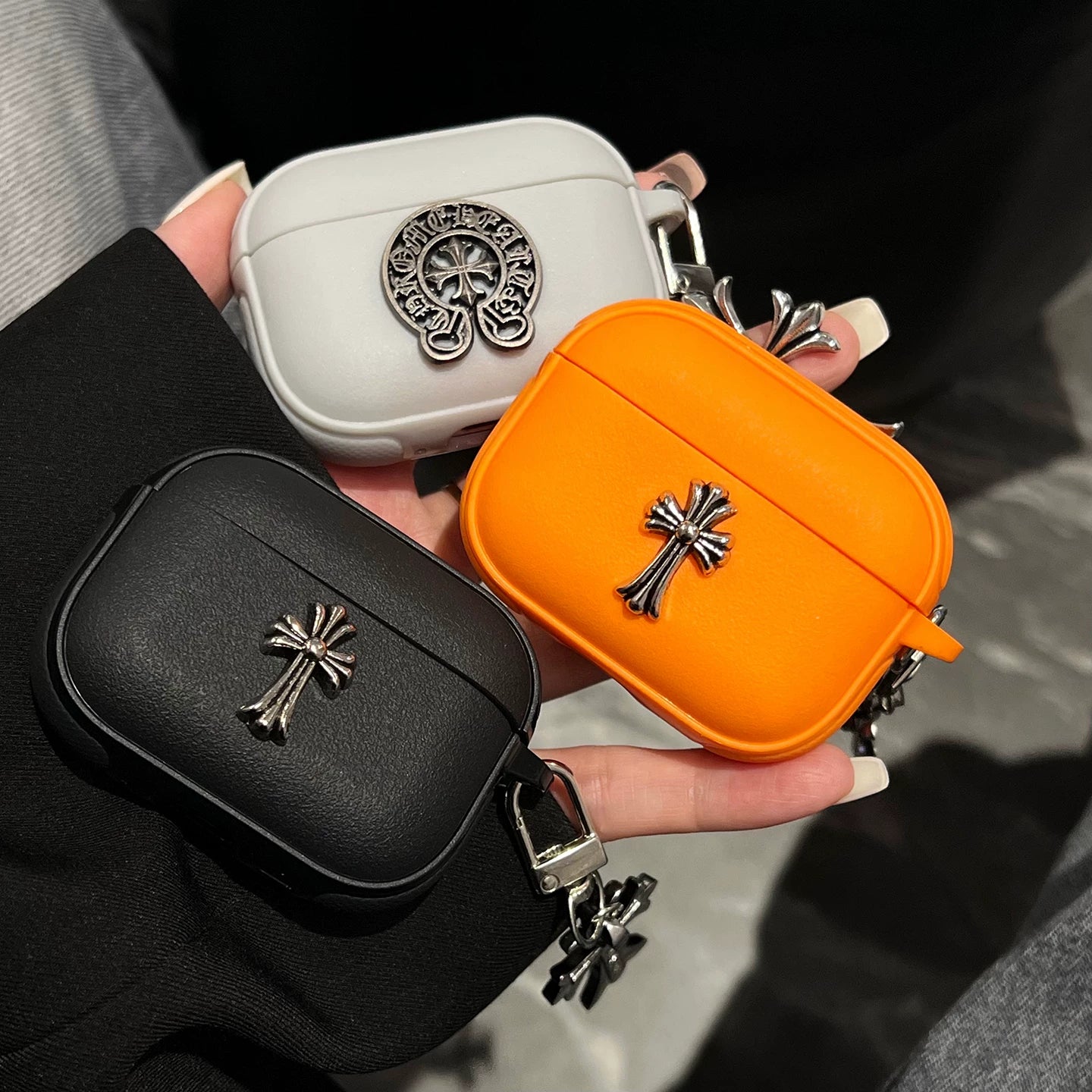 Matte Chrome Cross AirPod Case