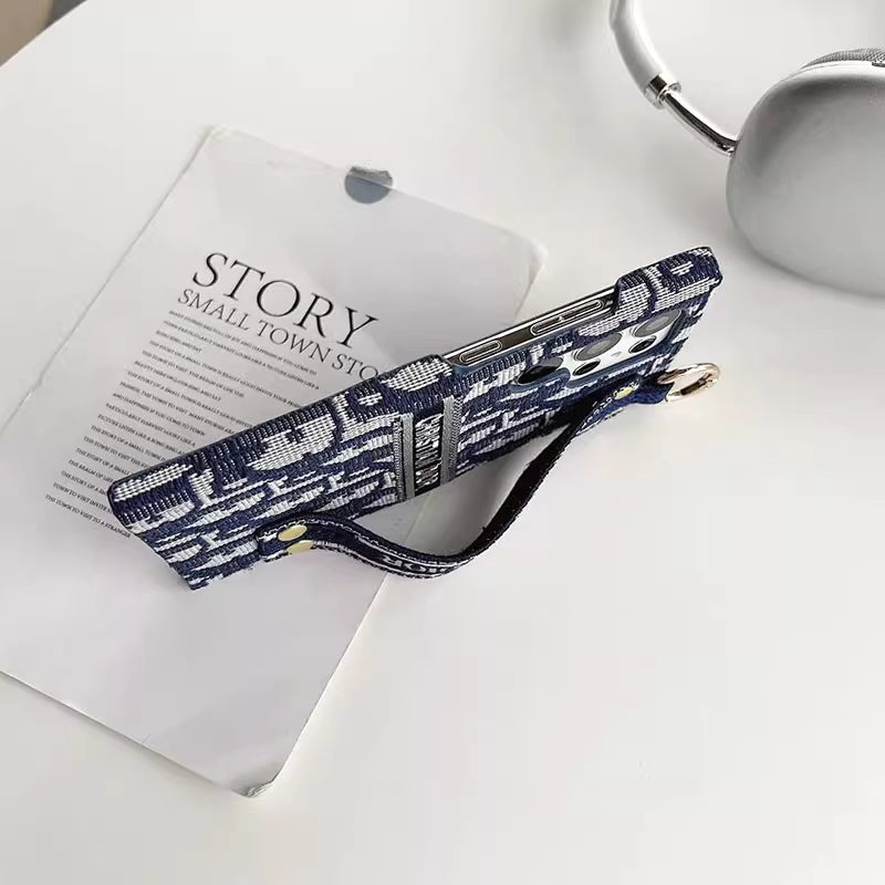 Chic Pattern Canvas Samsung Case with Strap