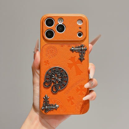 Chrome Luxe 3D Emblem iPhone Case – iPhone 14–17