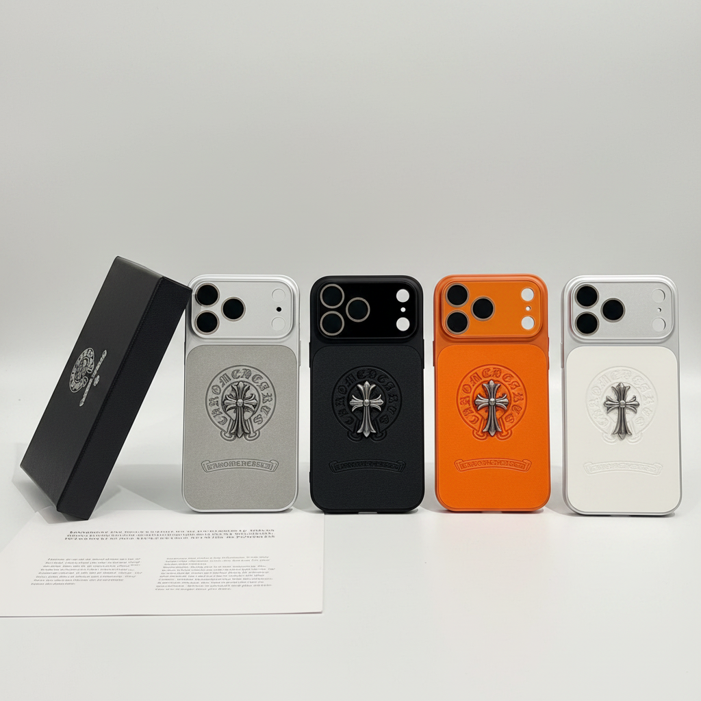 CR Heart Metal Cross Case – iPhone 14–17