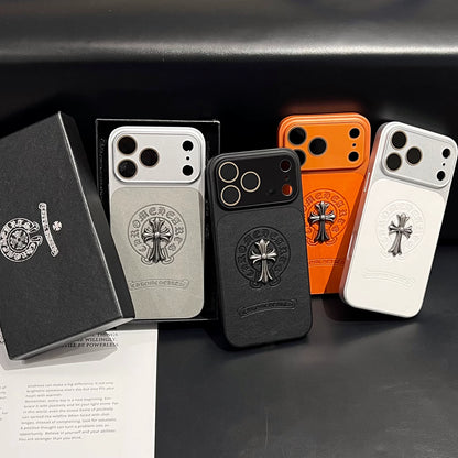 CR Heart Metal Cross Case – iPhone 14–17