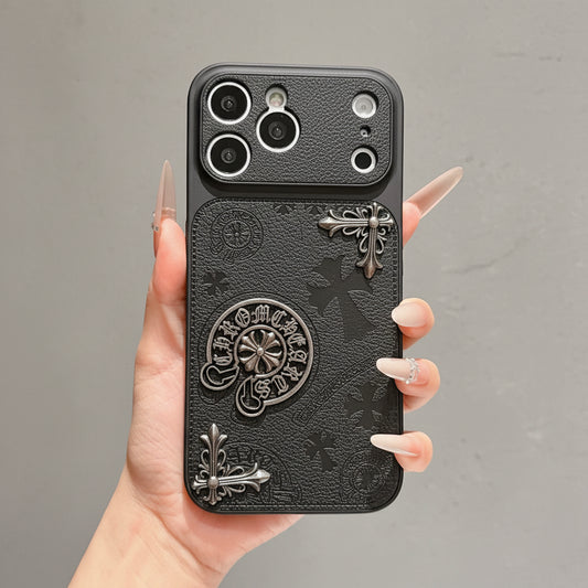 Chrome Luxe 3D Emblem iPhone Case – iPhone 14–17