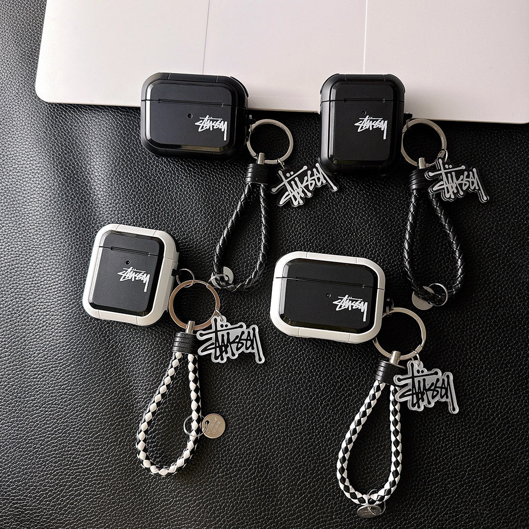 Streetwear Skater Logo  AirPod Case with Braid Strap