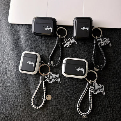 Streetwear Skater Logo  AirPod Case with Braid Strap