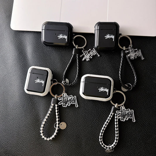 Streetwear Skater Logo  AirPod Case with Braid Strap