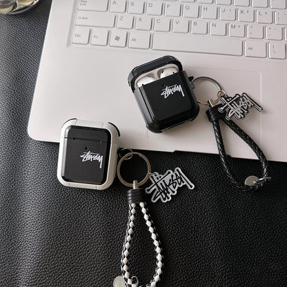 Streetwear Skater Logo  AirPod Case with Braid Strap