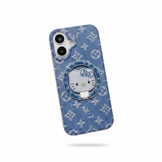 MagSafe Denim or White  Kitty LV  luxe iPhone Case