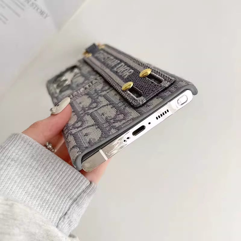 Chic Pattern Canvas Samsung Case with Strap